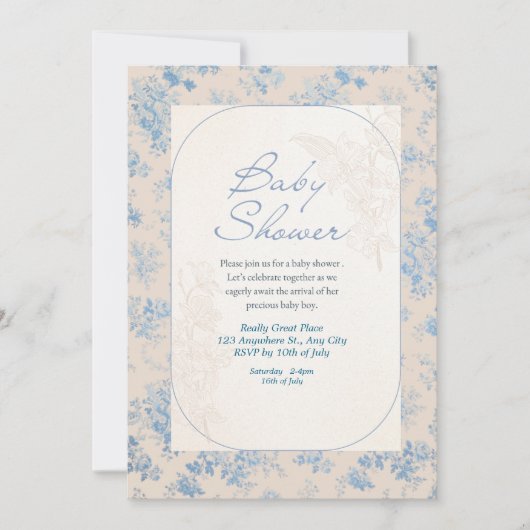 Fleur sauvage Boho Baby shower Invitation (Devant)