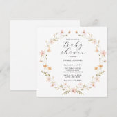 Fleur sauvage Boho Baby shower Invitation (Devant / Derrière)