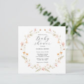 Fleur sauvage Boho Baby shower Invitation (Debout devant)