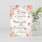 Fleur sauvage Boho Baby shower Invitation (Debout devant)