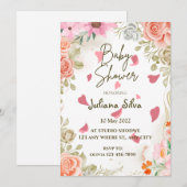 Fleur sauvage Boho Baby shower Invitation (Devant / Derrière)
