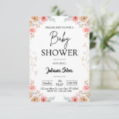 Fleur sauvage Boho Baby shower Invitation (Debout devant)