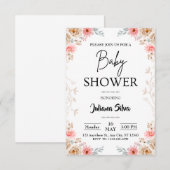 Fleur sauvage Boho Baby shower Invitation (Devant / Derrière)