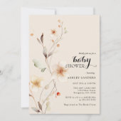 Fleur sauvage Boho Baby shower Invitation (Devant)