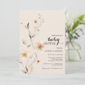 Fleur sauvage Boho Baby shower Invitation (Debout devant)