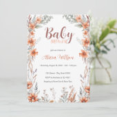 Fleur sauvage Boho Baby shower Invitation (Debout devant)
