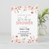 Fleur sauvage Boho Baby shower Invitation (Debout devant)