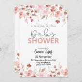 Fleur sauvage Boho Baby shower Invitation (Devant / Derrière)