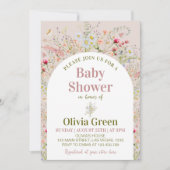Fleur sauvage Boho Baby shower Invitation (Devant)