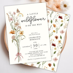 Fleur sauvage Boho Baby shower Invitation