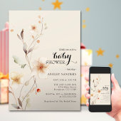 Fleur sauvage Boho Baby shower Invitation