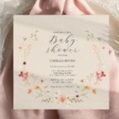Fleur sauvage Boho Baby shower Invitation