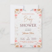 Fleur sauvage Boho Baby shower Invitation (Devant)