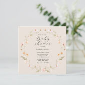 Fleur sauvage Boho Baby shower Invitation (Debout devant)