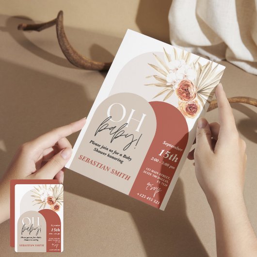 Fleur sauvage Boho Baby shower Invitation - Genre 