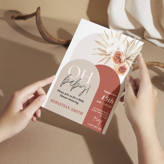 Fleur sauvage Boho Baby shower Invitation - Genre 