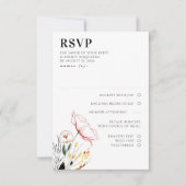 Fleur sauvage Boho Black Elegant Wedding RSVP (Devant)