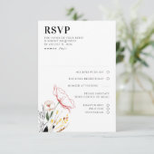 Fleur sauvage Boho Black Elegant Wedding RSVP (Debout devant)