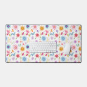Fleur sauvage boho bleu violet rose (Clavier et souris)