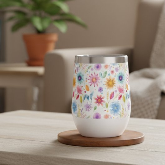 Fleur sauvage boho bleu violet rose
