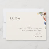 Fleur sauvage Boho | Carte de proposition Beige Be (Dos)