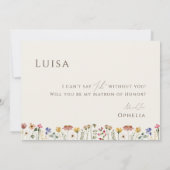 Fleur sauvage Boho | Carte photo couleur beige (Dos)