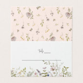 Fleur sauvage Boho | Cartes de place de table Mari (Extérieur déplié)