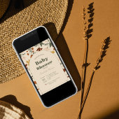 Fleur sauvage Boho Chic Baby Shower Invitations