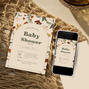 Fleur sauvage Boho Chic Baby Shower Invitations