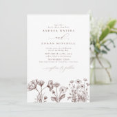 Fleur sauvage Boho Chic Wedding Invitations (Debout devant)