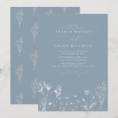 Fleur sauvage Boho Chic Wedding Invitations (Devant / Derrière)