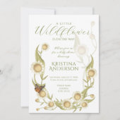 Fleur sauvage Boho Daisy Baby shower Invitation (Devant)