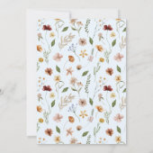 Fleur sauvage Boho été 1er anniversaire Invitation (Dos)