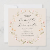 Fleur sauvage Boho Faire-part de mariage (Devant)