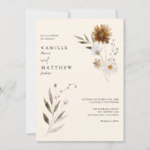 Fleur sauvage Boho Fall Photo Faire-part de mariag (Devant)