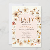 Fleur sauvage Boho Floral Baby shower Invitation (Devant)