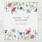 Fleur sauvage Boho Garden Mariage Étiquette de vin (Étiquettes simples)