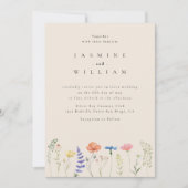 Fleur sauvage Boho Garden Mariage Invitation (Devant)