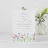 Fleur sauvage Boho Garden Mariage Invitation (Debout devant)