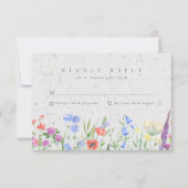 Fleur sauvage Boho Garden Wedding RSVP (Devant)