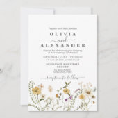 Fleur sauvage Boho jardin fleuri Invitation (Devant)