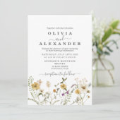 Fleur sauvage Boho jardin fleuri Invitation (Debout devant)