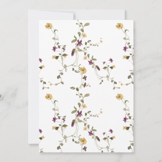 Fleur sauvage Boho jardin fleuri Invitation (Dos)