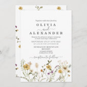Fleur sauvage Boho jardin fleuri Invitation (Devant / Derrière)