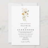 Fleur sauvage Boho jardin fleuri Invitation (Devant)