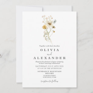 Fleur sauvage Boho jardin fleuri Invitation