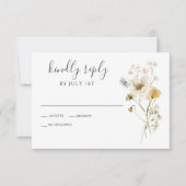 Fleur sauvage Boho jardin Floral Wedding Carte RSV (Devant)