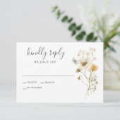 Fleur sauvage Boho jardin Floral Wedding Carte RSV (Debout devant)