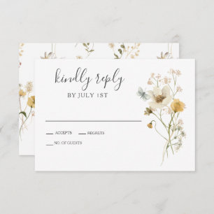 Fleur sauvage Boho jardin Floral Wedding Carte RSV