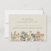 Fleur sauvage Boho Mariage de automne RSVP (Devant)